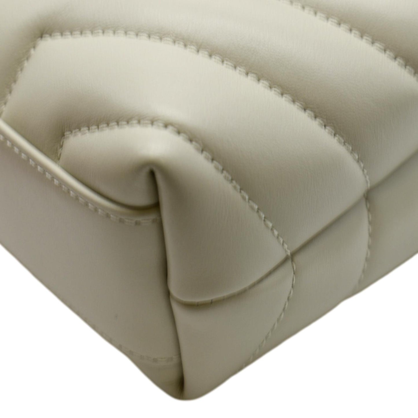 YVES SAINT LAURENT Toy Loulou Matelasse Leather Crossbody Bag Ivory