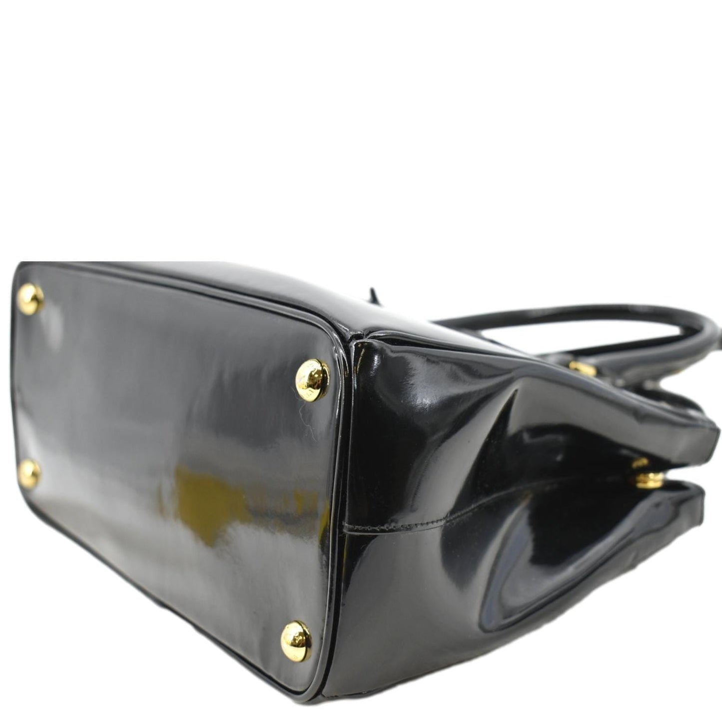 PRADA Double Zip Patent Leather Shoulder Bag Black B1801N
