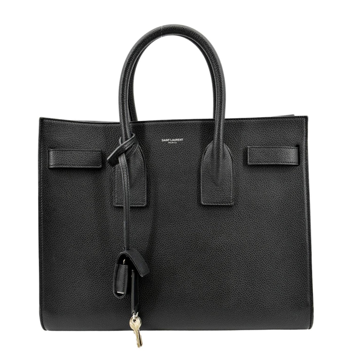 YVES SAINT LAURENT Sac de Jour Leather Satchel Shoulder Bag Black