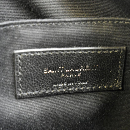 YVES SAINT LAURENT Lou Chevron Leather Camera Crossbody Bag Black