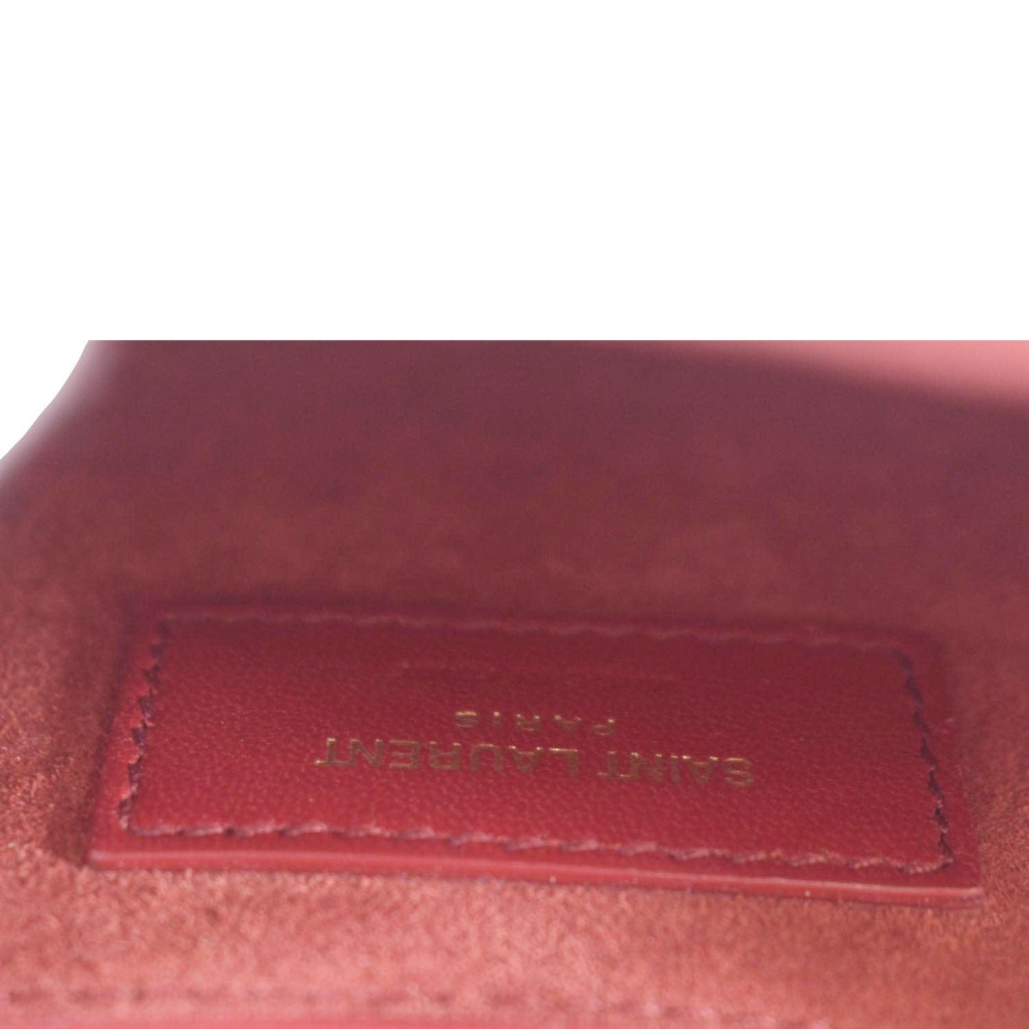 YVES SAINT LAURENT Kate Leather Chain Clutch Crossbody Bag Red