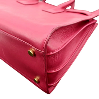 YVES SAINT LAURENT Sac de Jour Leather Satchel Shoulder Bag Pink