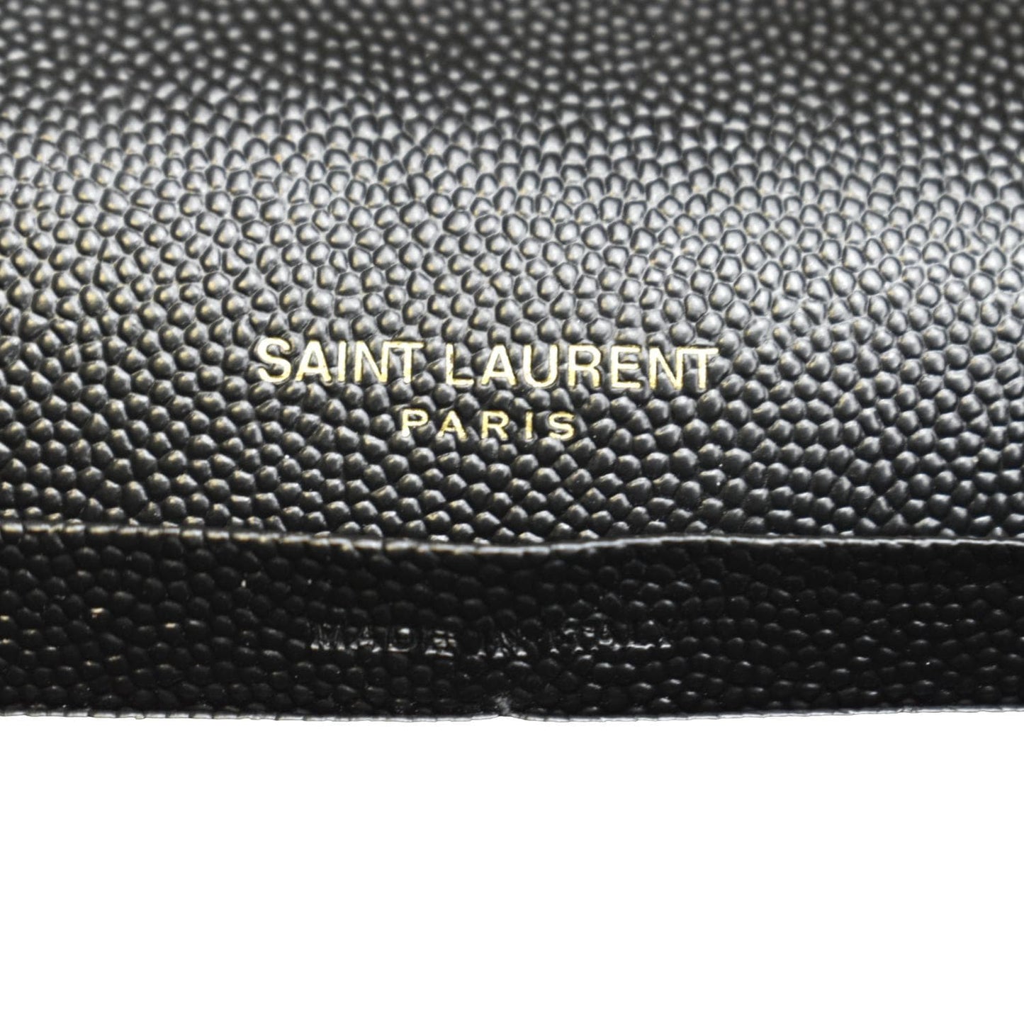 YVES SAINT LAURENT Wallet on Chain Leather Shoulder Bag Black