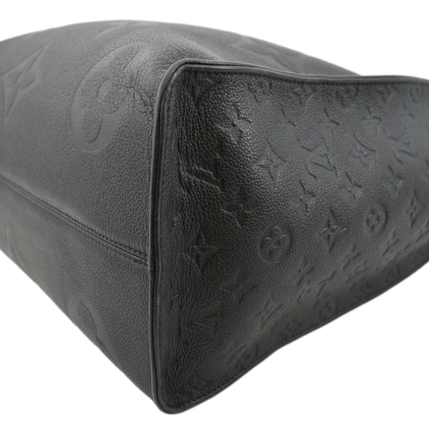 LOUIS VUITTON Onthego GM Monogram Empreinte Leather Tote Bag Black
