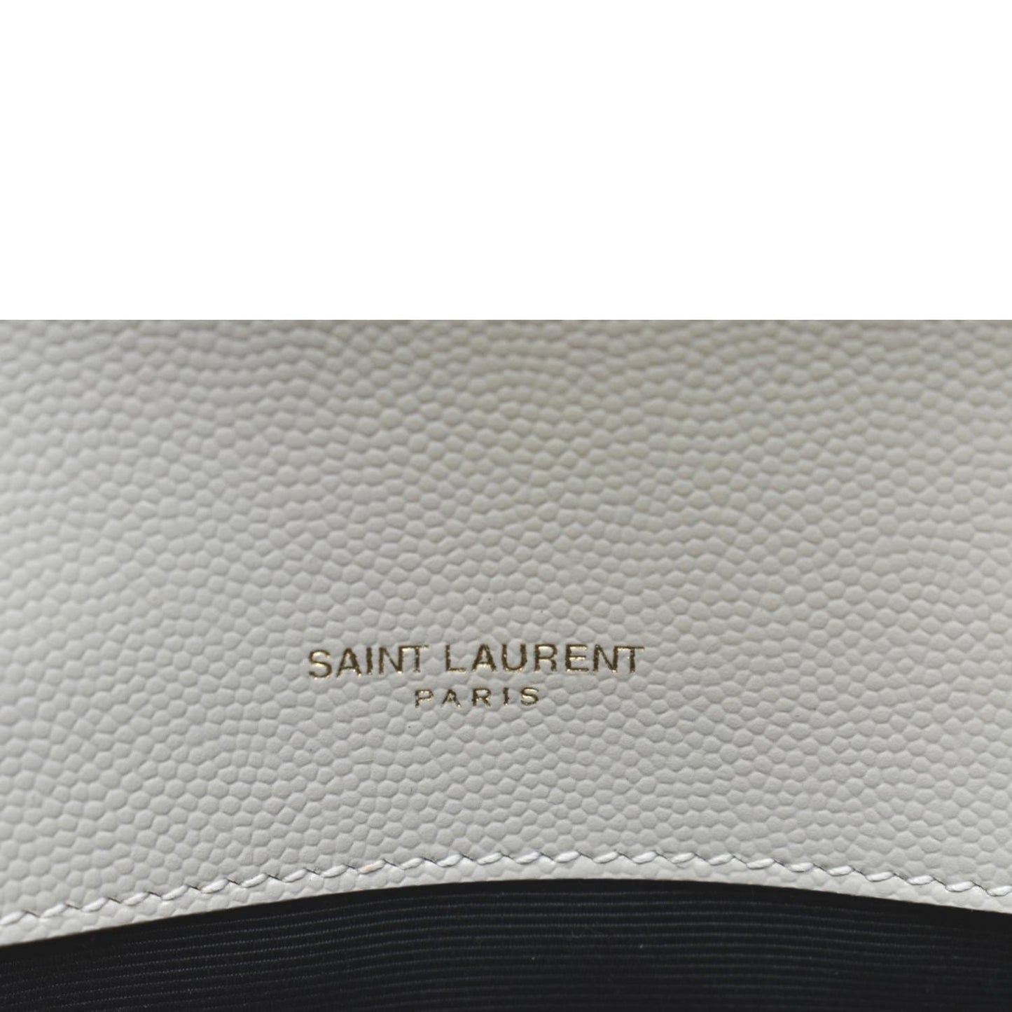 YVES SAINT LAURENT Kate Grain De Poudre Leather Shoulder Bag Ivory