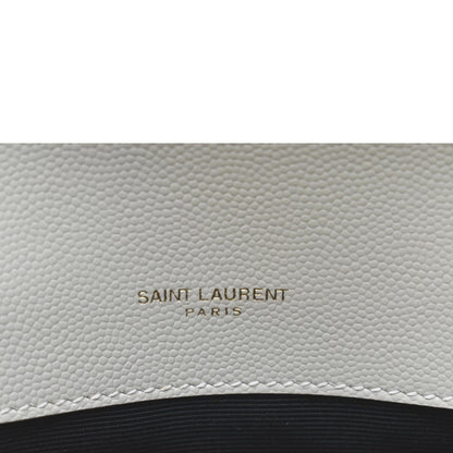 YVES SAINT LAURENT Kate Grain De Poudre Leather Shoulder Bag Ivory