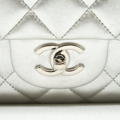 Chanel Maxi Classic Double Flap Bag Lambskin Sliver