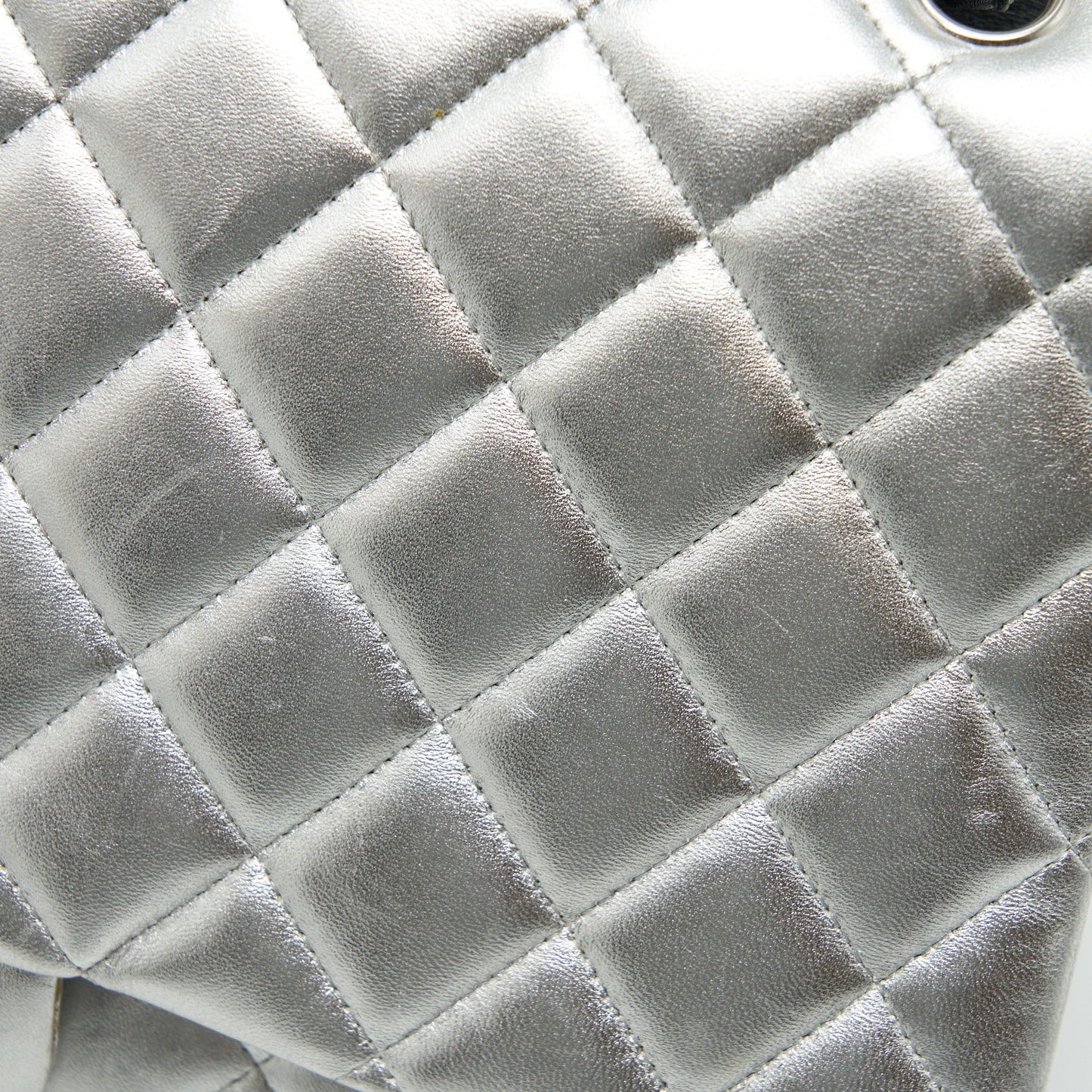 Chanel Maxi Classic Double Flap Bag Lambskin Sliver