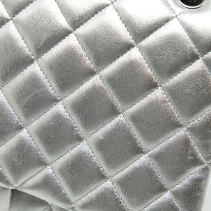 Chanel Maxi Classic Double Flap Bag Lambskin Sliver