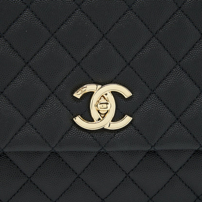 Chanel Medium Coco Handle 28cm Caviar Black L