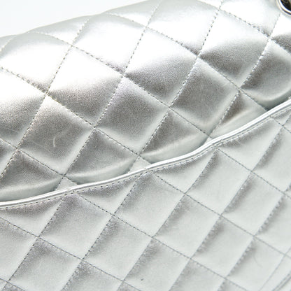 Chanel Maxi Classic Double Flap Bag Lambskin Sliver