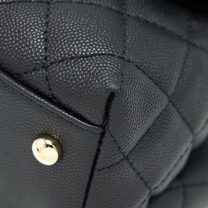 Chanel Medium Coco Handle 28cm Caviar Black L
