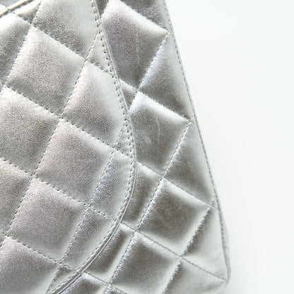 Chanel Maxi Classic Double Flap Bag Lambskin Sliver
