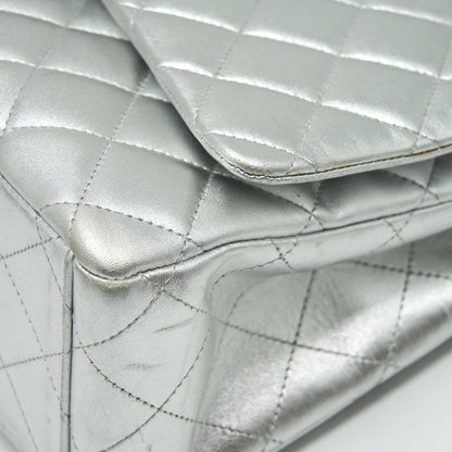 Chanel Maxi Classic Double Flap Bag Lambskin Sliver