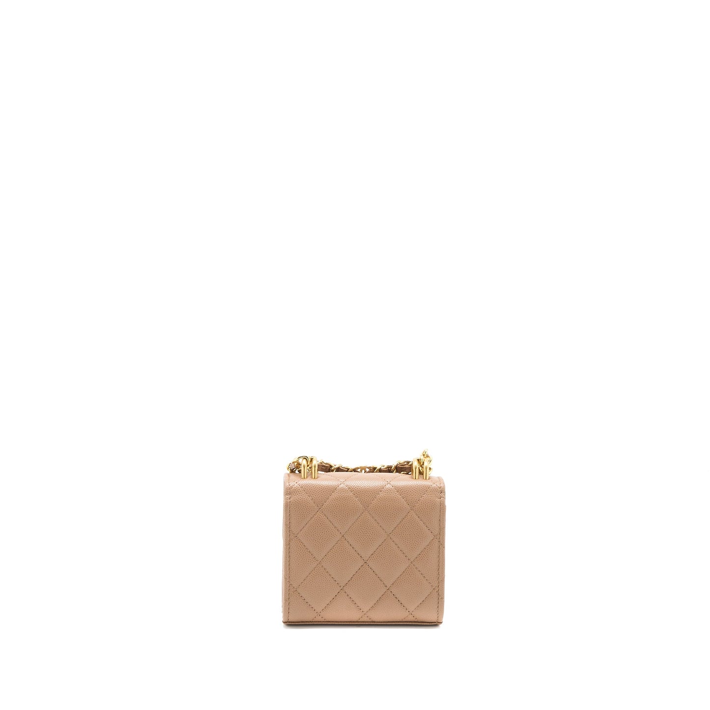 Chanel Mini Flap Bag Caviar Beige  (Microchip)