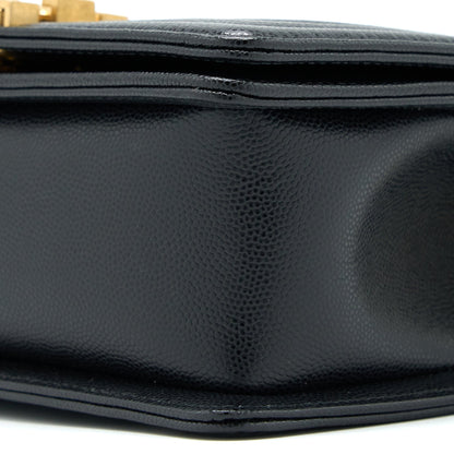 Chanel Small Boy Caviar Black Brushed  (Microchip)