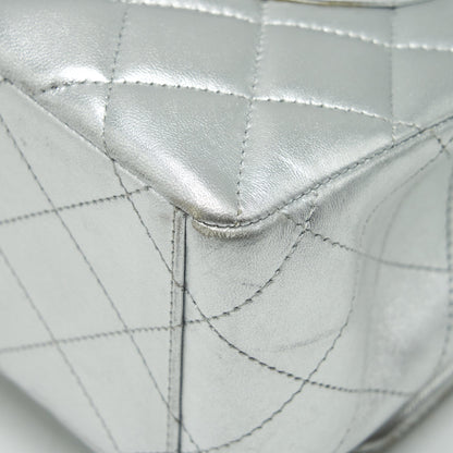 Chanel Maxi Classic Double Flap Bag Lambskin Sliver