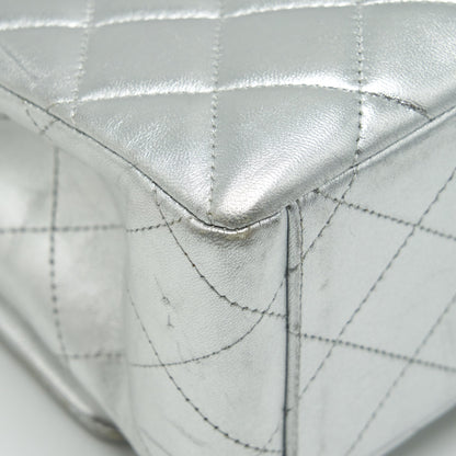 Chanel Maxi Classic Double Flap Bag Lambskin Sliver