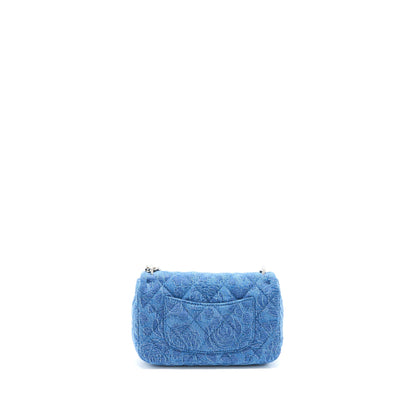 Chanel Coco Love Flap Bag Camellia Denim Blue  (Microchip)