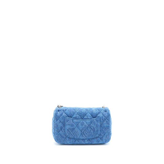 Chanel Coco Love Flap Bag Camellia Denim Blue  (Microchip)