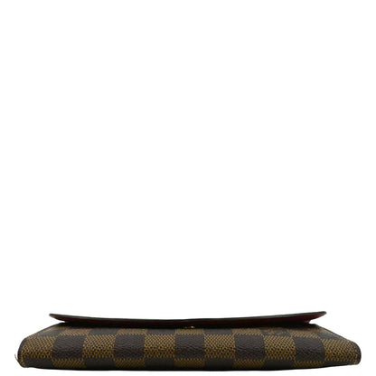 LOUIS VUITTON Emilie Damier Ebene Wallet Brown