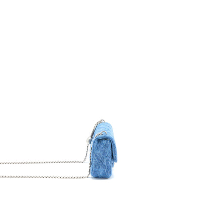 Chanel Coco Love Flap Bag Camellia Denim Blue  (Microchip)