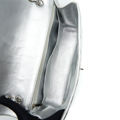 Chanel Maxi Classic Double Flap Bag Lambskin Sliver