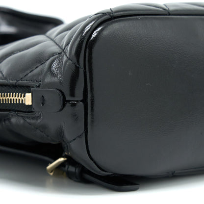Chanel 22A Quilted Backpack Shiny Calfskin Black L (Microchip)