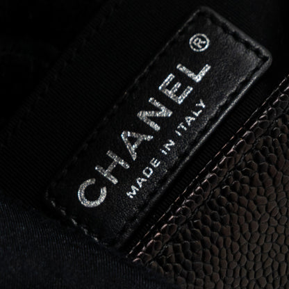 Chanel small boy bag caviar black ruthenium hardware