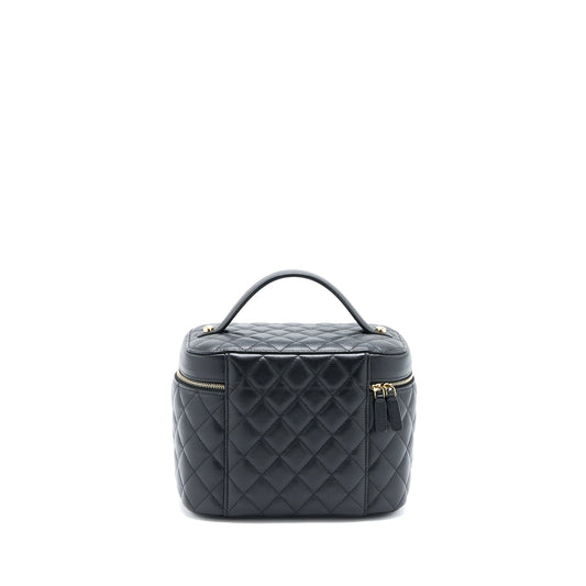 Chanel Top Handle Vanity Case Caviar Black L
