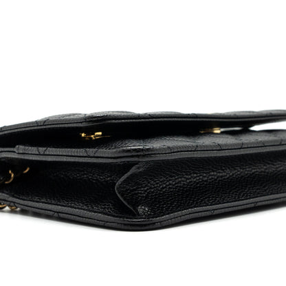 Chanel Classic Wallet On Chain Caviar Black  (microchip)