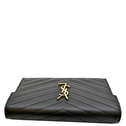 YVES SAINT LAURENT Cassandre Matelasse Chain Wallet Crossbody Bag Black