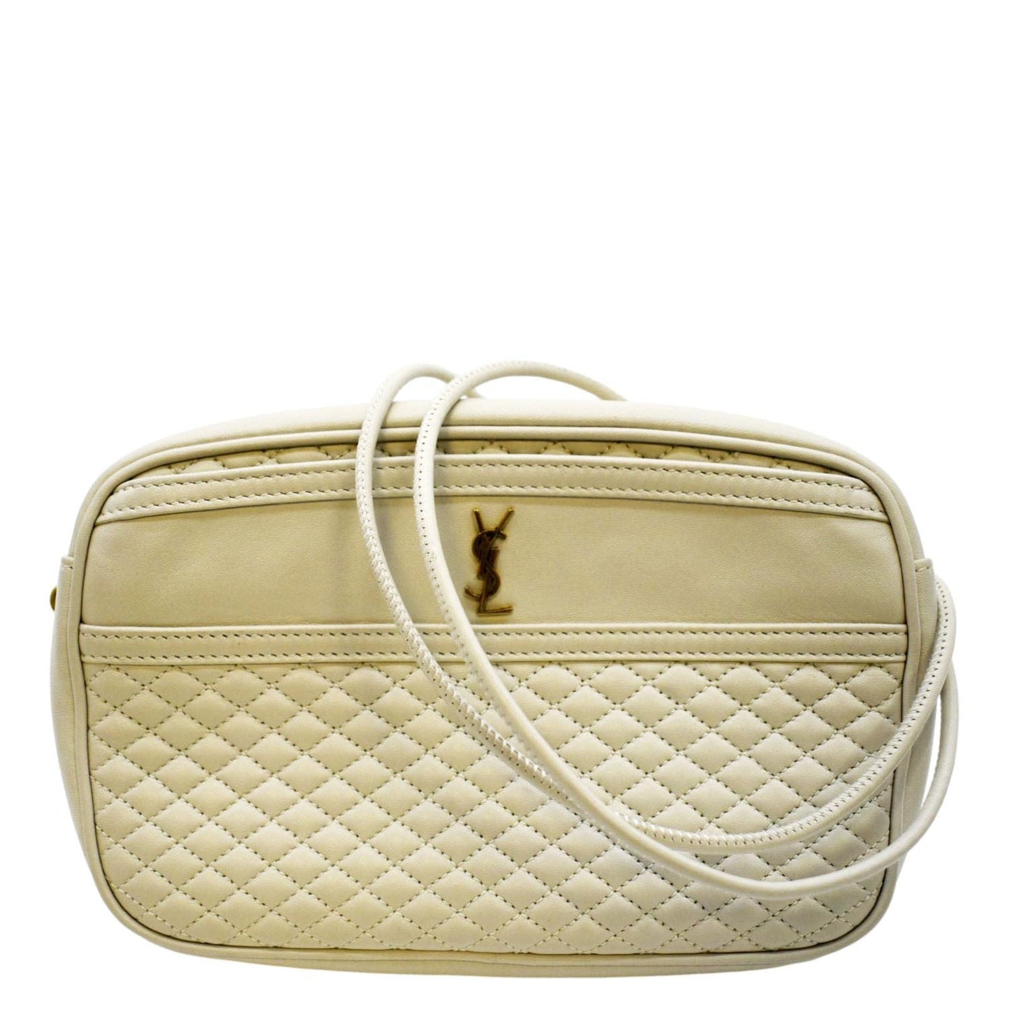 YVES SAINT LAURENT Victoire Camera Shoulder Bag Creme