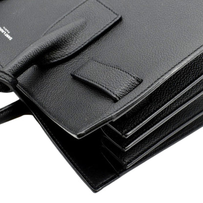 YVES SAINT LAURENT Sac de Jour Leather Satchel Shoulder Bag Black