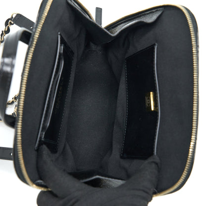 Chanel 22A Quilted Backpack Shiny Calfskin Black L (Microchip)