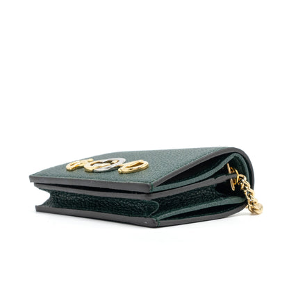 Gucci zumi mini wallet with chain calfskin dark green