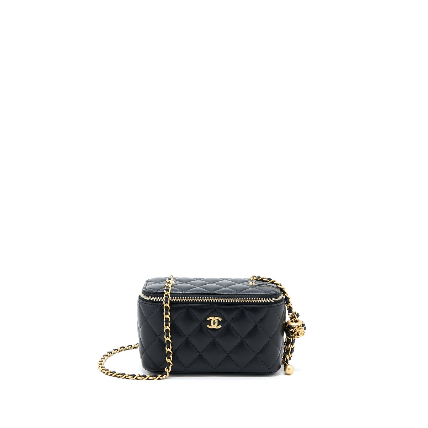 Chanel Pearl Crush Long Vanity Lambskin Black