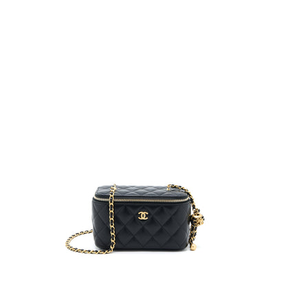 Chanel Pearl Crush Long Vanity Lambskin Black