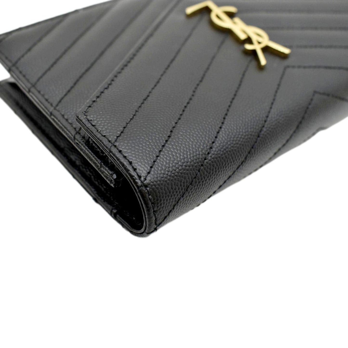 YVES SAINT LAURENT Cassandre Matelasse Chain Wallet Crossbody Bag Black
