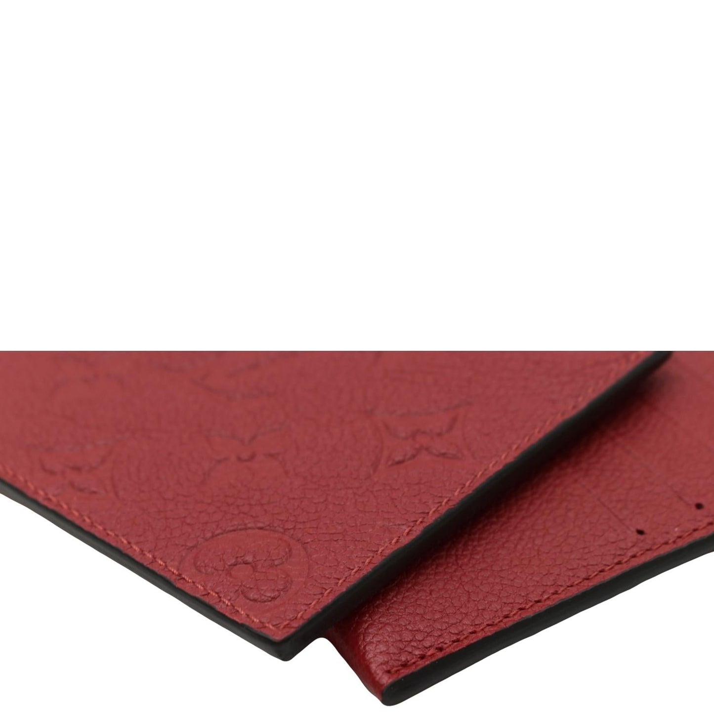 LOUIS VUITTON Pochette Felicie Monogram Empreinte Chain Wallet Red