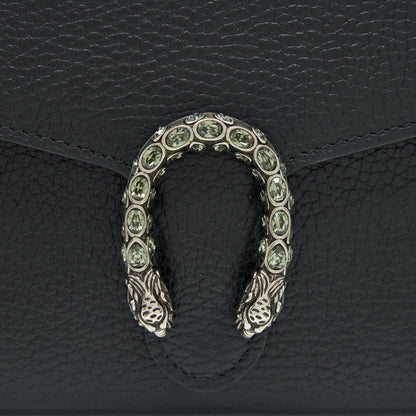 Gucci Mini Dionysus Wallet On Chain Grained Calfskin Black SHW