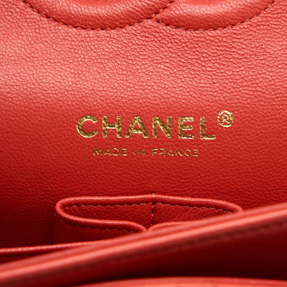 Chanel Medium Classic Double Flap Bag Lambskin Coral Brushed