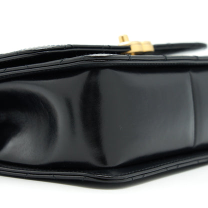 Chanel 21A Gold Crush Flap Bag Calfskin Black