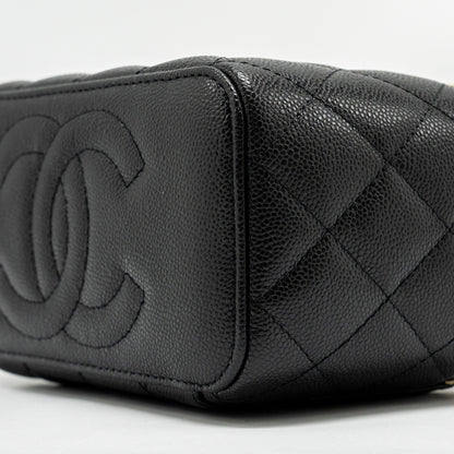 Chanel Long Vanity with Chain Caviar Black L (microchip)