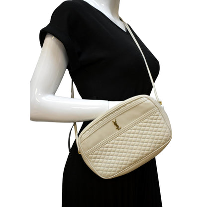 YVES SAINT LAURENT Victoire Camera Shoulder Bag Creme