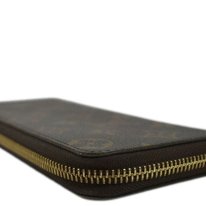 LOUIS VUITTON Clemence Monogram Canvas Zippy Wallet Brown
