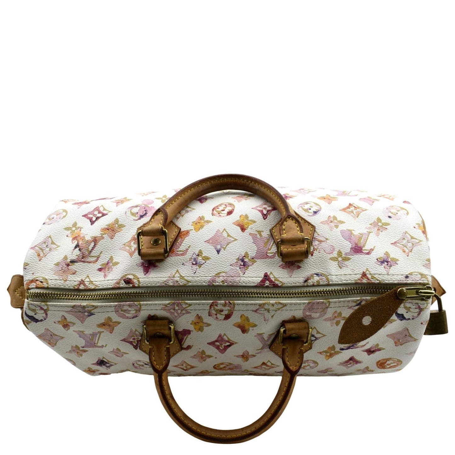 LOUIS VUITTON Richard Prince Watercolor Aquarelle Speedy 35 Monogram Satchel Bag Multicolor
