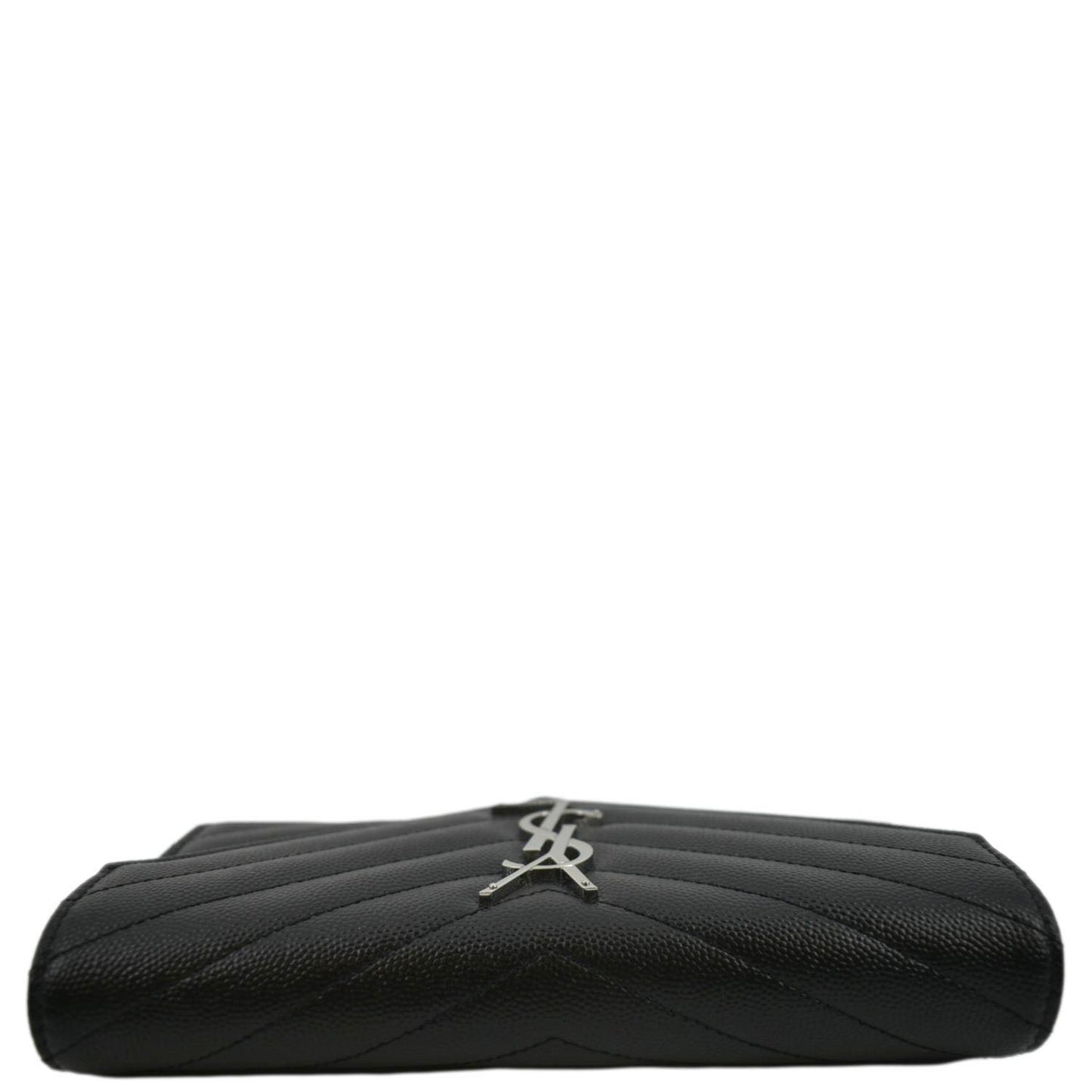 YVES SAINT LAURENT Monogram Grain De Poudre Leather Wallet Black