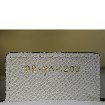 CHRISTIAN DIOR Saddle Grained Calfskin Leather Satchel Shoulder Bag Ivory