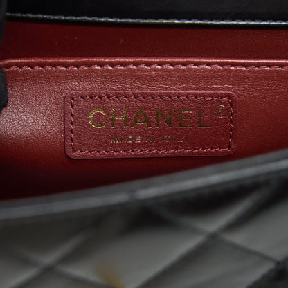 Chanel 21A Gold Crush Flap Bag Calfskin Black